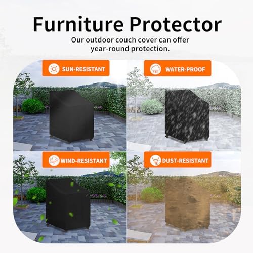 Easy-Going Outdoor Stackable Chair Cover, 1 Pack-28Wx36Dx47H inch - Image 5