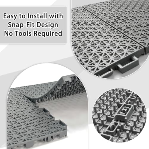 16 PCS Modular Interlocking Cushion Drainage Floor Tiles 10" x10 - Image 4