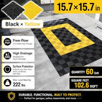 Japard Garage Floor Tiles, 20 Pack Interlocking Flooring Drainage 15.7 x 15.7 - Image 2