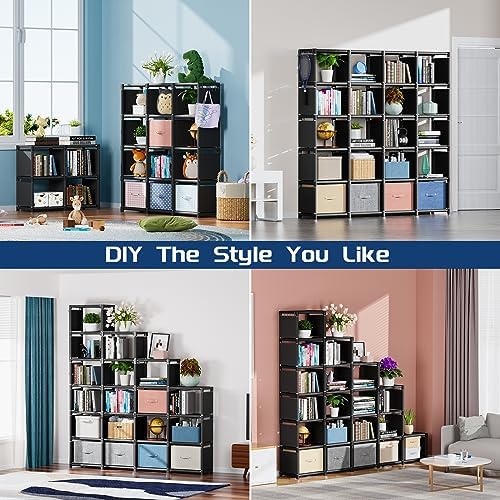 Mavivegue Book Shelf Cube Storage Organizer 20 Cubes DIY Metal Bookshelf - Image 3