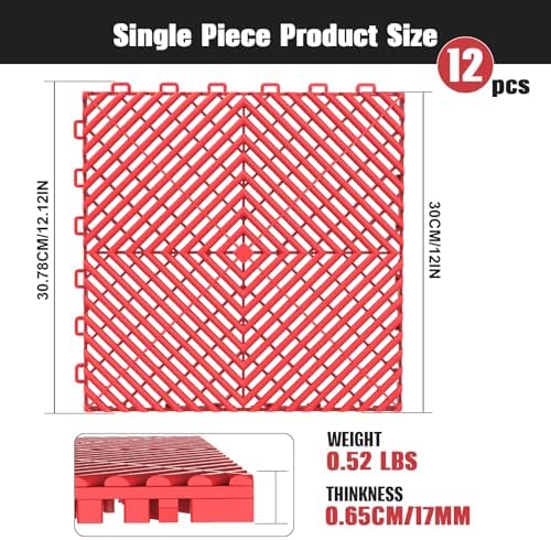 Jocoevol 12-Pcs Interlocking Tile, Non-Slip Heavy-Duty Polypropylene Splicing - Image 2