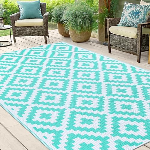 Smiry Outdoor Rug 5x8 ft Waterproof Reversible Boho Mat - Image 6