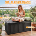 Outdoor Storage Box, 260 Gal Waterproof Resin Deck Box w/Support Rod - Image 6