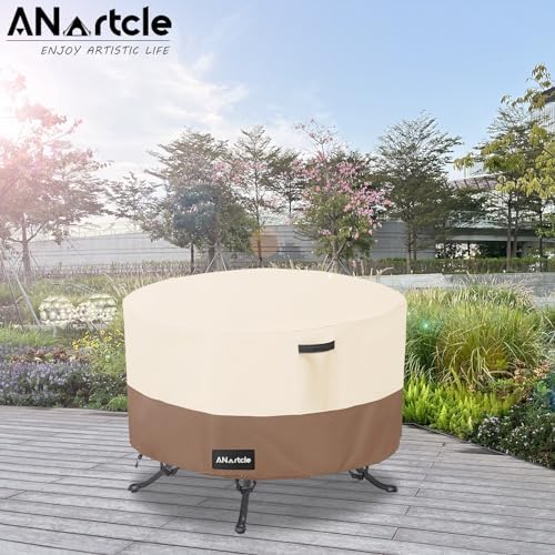 ANartcle Round Patio Table Covers 50inch, 100% Waterproof 600D Heavy Duty - Image 5