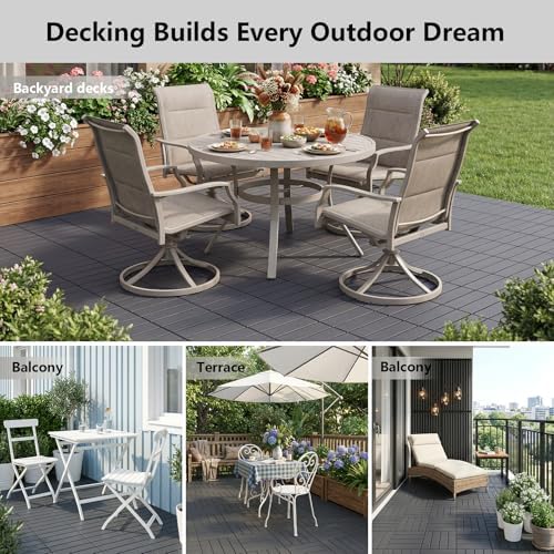 44 Pack Interlocking Deck Tiles, Easy Snap All-Weather Outdoor Deck Tiles - Image 6