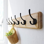 Dseap Coat Rack Wall: 24" Long, Heavy-Duty, 6-Double-Hooks Wooden Wall Mounted - Image 2