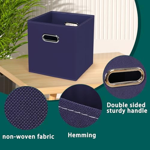 Black Foldable Storage Cubes Bins, Fabric Storage Box Cubes Organizer Baskets - Image 7