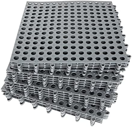 16 Pack 11.8" x 11.8" Interlocking Rubber Floor Tiles Soft PVC Non Slip Shower by LISHINE