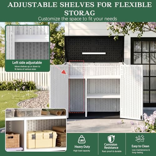 Outdoor Storage Shed Resin Waterproof Storage Cabinet - Image 5