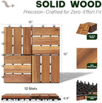 Acacia Interlocking Deck Tiles, 12 Slats, Honey Oak - Image 3