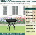SUNICO Outdoor Table Covers Waterproof Round 20" Dia - Image 2