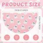 Tinideya Halloween Ghost Doormat Pink Semicircle Welcome Mat 27.56'' - Image 2