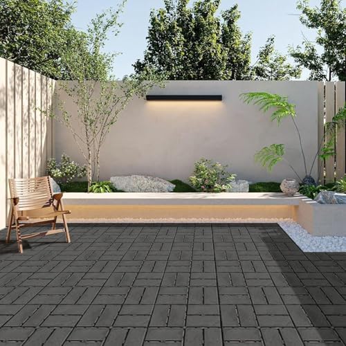 Domi Plastic Interlocking Deck Tiles, 36 Pieces One Pack, Dark Gray - Image 7