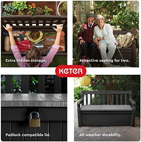 Keter Solana 70 Gal Outdoor Storage Bench - Image 6