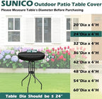SUNICO Outdoor Table Covers Waterproof Round 24" Dia - Image 2