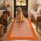 Ileading Fall Indoor Door Mat Washable Orange Muddy Rugs by Ileading