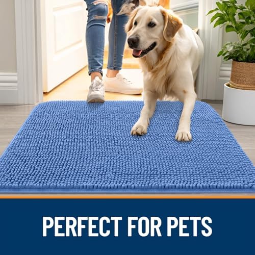 OLANLY Dog Door Mat for Muddy Paws 24x16, Super Absorbent Chenille Mud Mat - Image 6