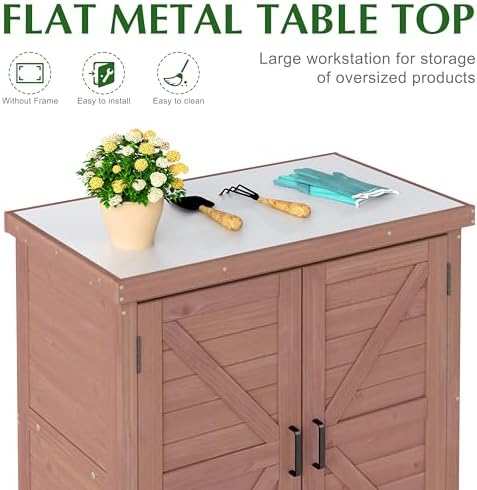 Outdoor Storage Cabinet & Potting Bench Table - Image 3