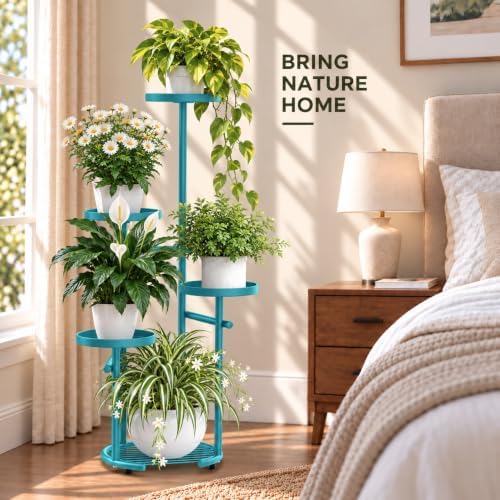 TOSKING Tall 5-Tier Round Metal Corner Plant Stand Indoor - Image 4