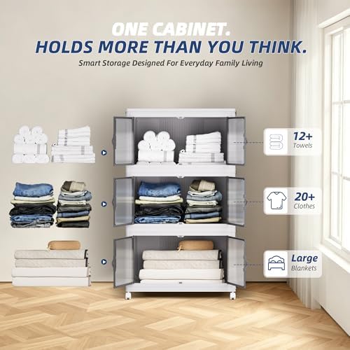SAILUN 348Qt Stackable Storage Bins, Storage Cabinet - Image 5