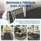 GarveeHome Solid Bordered Easy Jute Rug 5x7 Washable Jute Rugs - Image 7