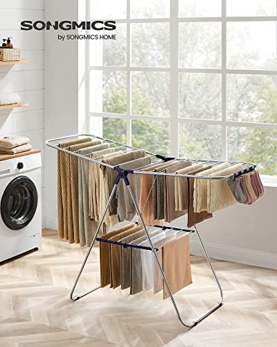 SONGMICS Clothes Drying Rack, Foldable Space-Saving Steel Laundry Rack - Image 2