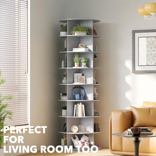 SpaceAid 8 Tier Rotating Shoe Rack Tower, Spinning Shoe Display Lazy Susan - Image 6