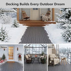 44 Pack Interlocking Deck Tiles, Easy Snap All-Weather Outdoor Deck Tiles - Image 3