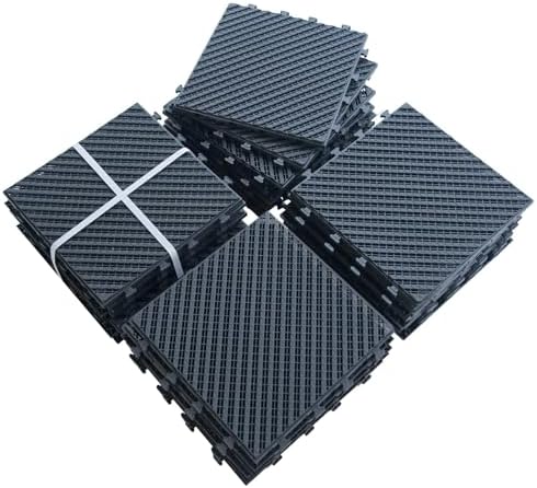 Domi Plastic Interlocking Deck Tiles, 44 Pieces One Pack, 3018 Series, Dark Gray by domioutdoorliving