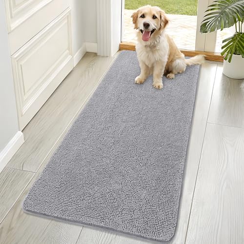 OLANLY Dog Door Mat for Muddy Paws 70x32, Super Absorbent Chenille Mud Mat by OLANLY