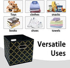 Black Foldable Storage Cubes Bins, Fabric Storage Box Cubes Organizer Baskets - Image 3