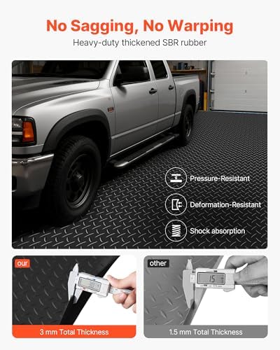 VEVOR Garage Floor Roll, 4 x 20 ft Garage Flooring Mat, 3 mm Thickened Rubber - Image 3