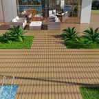 Interlocking Deck Tiles 12"x12" Waterproof Outdoor Patio Flooring Wood Plastic - Image 3