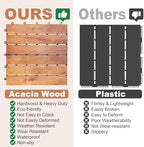 PrimeZone 54 PCS Solid Acacia Wood Interlocking Deck Tiles, Natural Wood - Image 5
