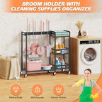 Broom and Mop Holder, MUNNAR Broom Closet Storage Cabinet - Image 3