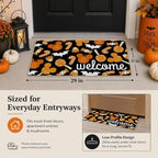 Pycat Welcome Halloween Pumpkin Candy Cane Decorative Front Door Mat - Image 3