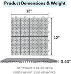 12” x 12” Modular Interlocking Cushion, 12 Pack Drainage Interlocking Floor - Image 5
