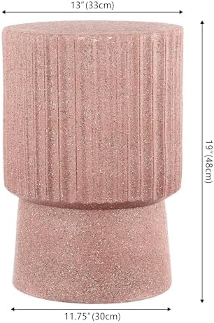 JONATHAN Y Louisa Outdoor Accent Table 19" Fluted Polyresin - Image 2