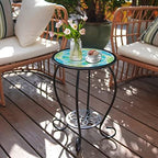LIFFY Mosaic Outdoor Side Table, Small Bistro Coffee Table - Image 7