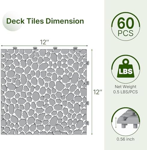 Rovibek 60PCS Plastic Interlocking Deck Tiles - Image 2