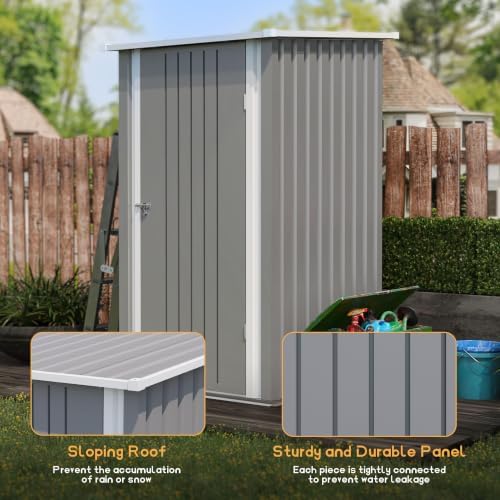 Patiowell 3x3 FT Storage Shed, Small Metal Shed - Image 3