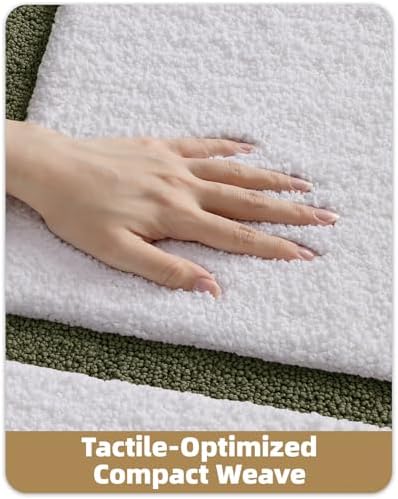 Color&Geometry White Bathroom Rugs 43x24, Extra Soft Absorbent Microfiber Bath - Image 4