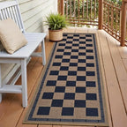 Vasofe 2x6 Jute Checkered Rugs, Outdoor Runner, Runner Carpet - Image 2