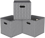 Black Foldable Storage Cubes Bins, Fabric Storage Box Cubes Organizer Baskets by HEAYEEG