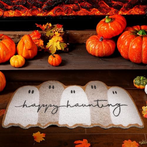 Tinideya Halloween Ghost Welcome Doormat Outdoor Coir Door Mat - Image 4