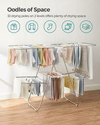 SONGMICS Clothes Drying Rack, Foldable 2-Level Stee Laundry Drying Rack - Image 3
