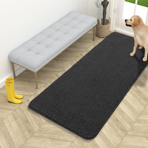 OLANLY Dog Door Mat for Muddy Paws 54x24, Super Absorbent Chenille Mud Mat by OLANLY