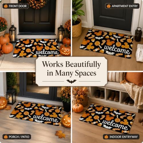 Pycat Welcome Halloween Pumpkin Candy Cane Decorative Front Door Mat - Image 6