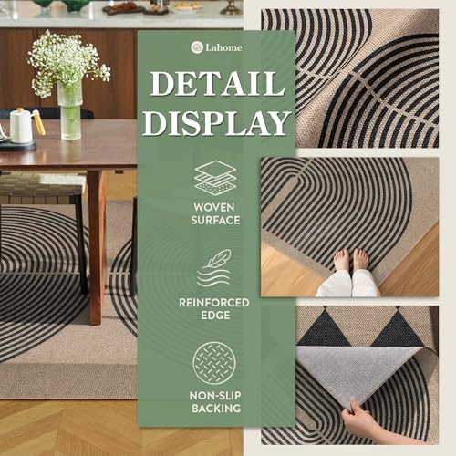Lahome Modern Rainbow Easy Jute Rug, 3x5 Washable Rugs - Image 5