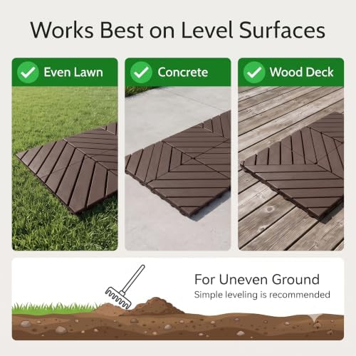 44 Pack Plastic Interlocking Deck Tiles, 12 x 12 Inch Waterproof Outdoor Floor - Image 5